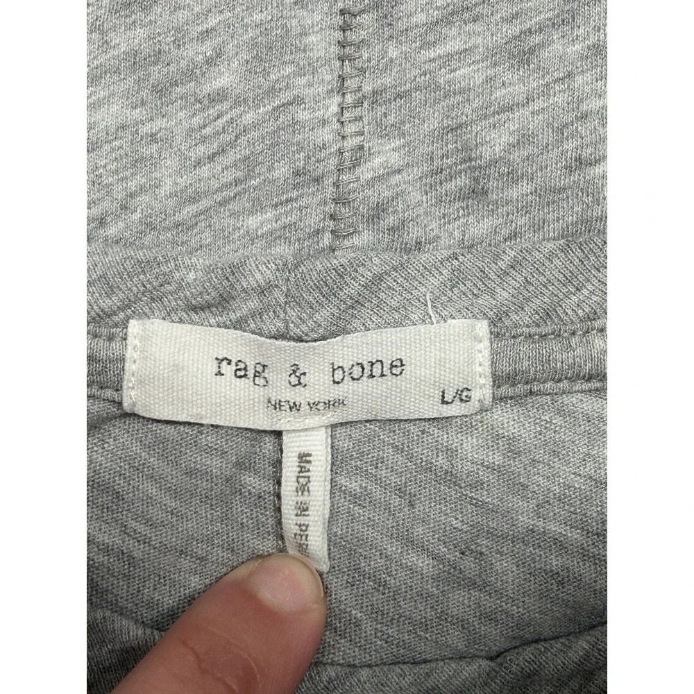 Rag & Bone Dress Womens Large Gray Pima Cotton T-Shirt Casual Lounge Relaxed - Picture 8 of 13